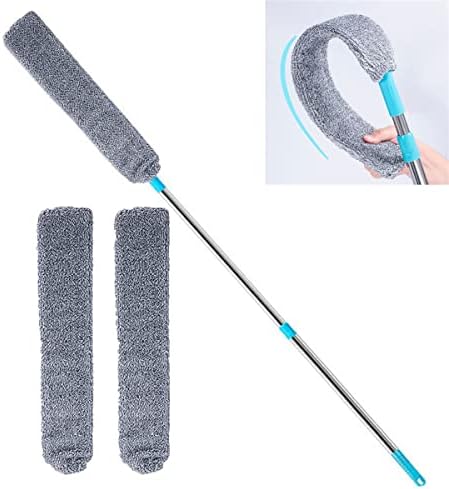 Retractable Microfiber Dust Brush Gap Mop, Multifunction Retractable Microfiber Dust Brush Gap Mop, Flexible Gap Microfiber Duster Under Appliance Dusters (1 Set+1Pcs Cloth) by MoriAction