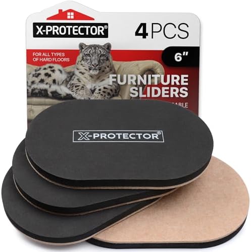 X-Protector Felt Furniture Sliders Hardwood Floors - 4 PCS 6" x 3 1/2" by X-Protector