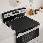 Stove Top Cover for Electric Stove - Food Grade Ceramic Stove top Cover, Silicone XXL Dish Drying Mat, Glass Cooktop Covers, Flat RV Range top Mats (Black,30x21) - Image 2