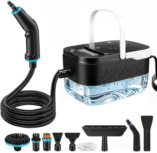 Steam Cleaner, Handheld Steamer for Cleaning with 17pcs Accessories, 3 Level Adjustable, 15s Heat Up, 2500W High Pressure Portable Steam Clean for Home, for Tile, Dirt, Grout, Grease, Car Detailing by Unknown