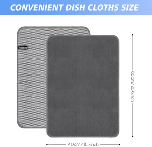 KinHwa Dish Cloths for Washing Dishes with Scrub Side, Microfiber Dish Rags - Image 5