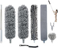 Microfiber Feather Duster with Extension Pole 100 Inches, (8 PCS), Cleaning Brush, Dusters for Cleaning High Ceilings, Cobwebs, Blinds, Cars, Reusable, Washable, Extendable, Ceiling Fan Cleaner Duster by Unknown