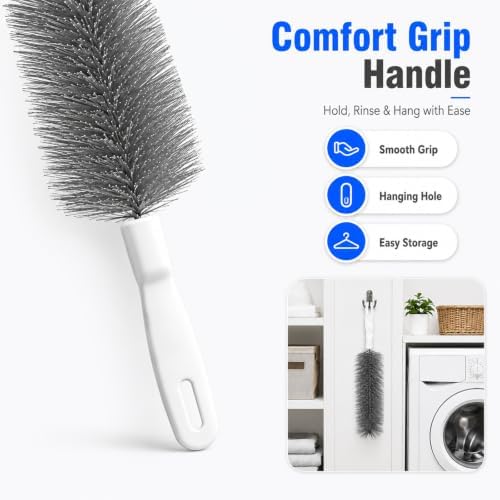 2PCS Fan Cleaning Brush Bendable Microfiber Duster Cleaner Window Head Reusable Dust Remover Crevice Blind Vent Removal Tool Screen Ceiling Car Ac Cepillos para Limpieza Gap Whole House (Blue Gray) - Image 5