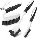 Holikme Cleaning Brush Set for Household Use, Scrub Brush, Kitchen Brush, Tile Lines Brush for Bathroom, Floor, Tub, Shower and Kitchen Surface (Charcoal) by Holikme