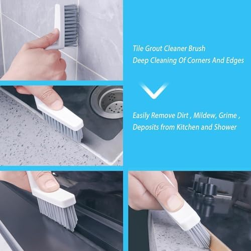 Lumkew Grout Brush Cleaning, 4 Pcs Grout Cleaner Scrubber for Tile Floors - Image 2
