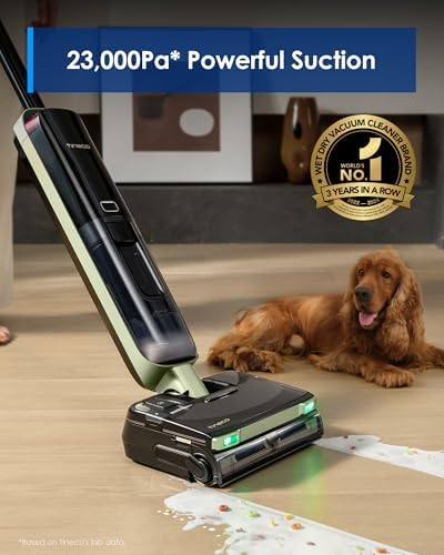Tineco Floor ONE S7 Master Wet Dry Vacuum Cleaner, 23kPa Suction Vacuum Mop with DustReveal Green Headlight, 65 Min Runtime, 185°F Flashdry, 3.9inch Ultra-Slim Stretch Mop - Image 2