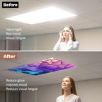 6 Pcs Fluorescent Light Covers for Ceiling Lights abstract stained glass mosaic purple violet Magnetic Decorative Shade Filters 4x2 ft for Classroom Office Hospital Decor - Image 3