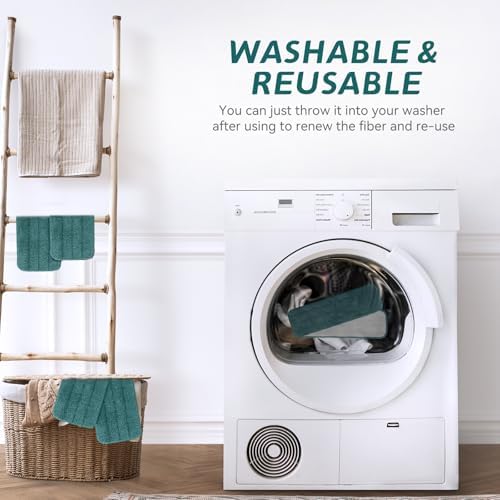 Replacement Mop Pads Fit for Rubbermaid Commercial 18" and 17" Mop - 10 Pack Wet & Dry Commercial Cleaning Reusable Refills Fit for Any Microfiber Flat System 18" and 17" - Green - Image 7