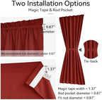 Vatge Red French Door Blackout Curtains - Holiday Decor Door Curtains for Christmas/Festivals, 1 Panel, W36 x L72, Red - Image 2