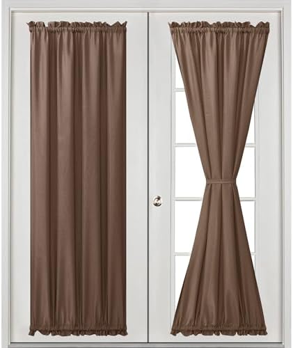 Hiasan French Door Curtains Privacy, Tan, 24W x 72L, 1 Panel - Image 2