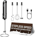 InstaWhisk Milk Frother with Variable Speed, Rechargeable Coffee Frother Wand with Detachable Double Whisk, Drink Mixer Handheld Electric Stirrer for Latte, Cappuccino, Matcha, Almond Milk, Protein by Unknown