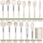 Stainless Steel Kitchen Cooking Utensil Set, Umite Chef 15 pcs Utensils - Nonstick Cookware Set Spatula -Kitchen Gadgets Tools Gift - Image 2