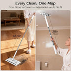 2-in-1 Hands Free Flat Mop,Disposable Dust Mop with 47" Long Handle - Image 4