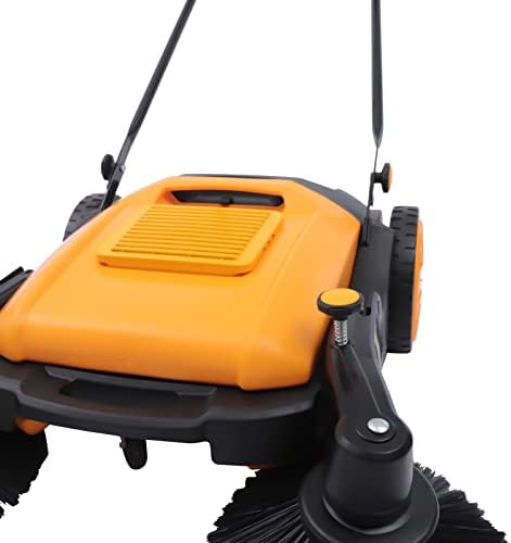 Walk-Behind Hand Push Sweeper with 5 Gears and Adjustable Broom 41.3in inch Sweeping with 14.5 Gallon Capacity Push Floor Sweeper Outdoor for Walkway and Yard - Image 4