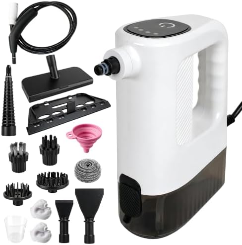 Handheld Steam Cleaner Portable Pressurized Steamer for Cleaning-15 PCS Accessories 15S Fast Heating 400ML Capacity Multi-Surface Deep Cleaning for Home, Kitchen, Car, Bathroom, Sofa, Floor, Window by Unknown