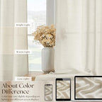 Natural Linen Cafe Short Curtains 30 Inch Length 2 Panels Semi Sheer - Image 6