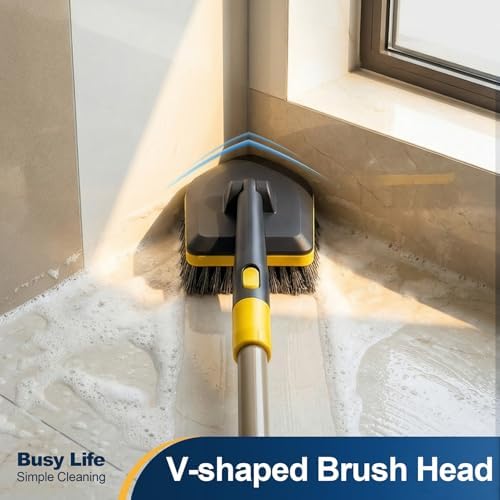 Yocada Tub Tile Scrubber Brush 2 in 1 Cleaning Brush 4*Scouring Pads 58.2" (Pack of 2) - Image 4