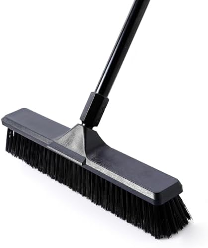 Eyliden 18" Push Broom for Deck Driveway Patio Garage, Black by Eyliden
