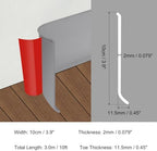 HARFINGTON 10ft x 4" Baseboard Trim Peel and Stick Wall Flexible Molding Trims, Self Adhesive PVC Cove Base Baseboards for Walls Corner, Gray - Image 2