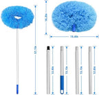 Ceiling Fan Duster Retractable Ceiling Cleaner Reusable Microfiber Ceiling Fan Blade Cleaner Duster with Extension Pole 13 to 50 inch for Furniture Bookshelves Wall Door Blue - Image 5