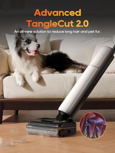 DREAME Aero Pro Wet Dry Vacuum Mop, Ultra-Slim with Hot Self-Cleaning/Self-Drying, 0 Hair Tangle Great for Pet Owner, Powerful Wet Dry Vacuum with 60min Runtime, Pick-up & Mop at The Same Time - Image 5