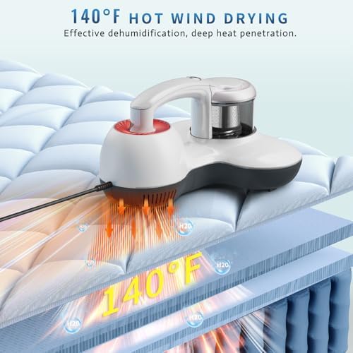 Hersven Mattress Vacuum Cleaner, Handheld UV Bed Vacuum Cleaner 16KPa & 12800 Vibrations Per/Min Upgraded Effectively Clean Up Bed, Pillows, Cloth Sofas, Carpets and Ther Fabric Surfaces - Image 6