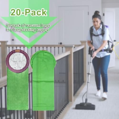 20 Pack 100331 QT Vacuum Bags Replacement for ProTeam 10 Quart Backpack Vacuum - Compatible with CoachVac, Super CoachVac, MegaVac, Open Circular Collar, 3-Ply High Efficiency - Image 6