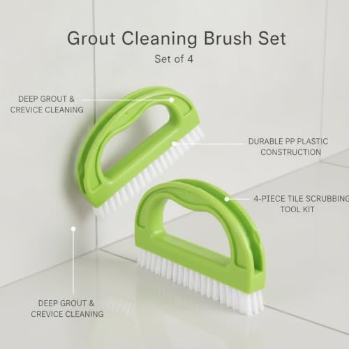 Grout Cleaning Brush Set, 4-Piece Tile Scrubbing Tool Kit for Narrow Gaps and Corners, Durable PP Plastic Crevice Cleaner for Bathroom Shower and Kitchen Backsplash (Set of 4) - Image 5