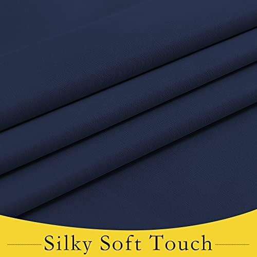 NICETOWN Navy Blue Thermal Insultaed Blackout French Door Curtain - Image 6