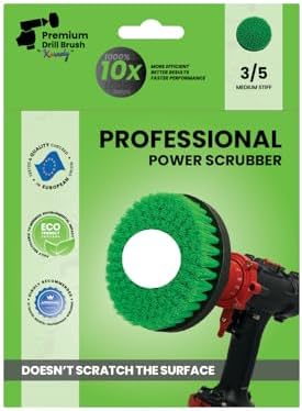 Premium Drill Brush Professional– 2in1 for Drill & Angle Grinder Medium-Stiff 6 in Green | Scratch-Free Kitchen Cleaning Brush for Ovens, Hobs, Worktops, Floor Tiles, Cupboard Doors, Cookware - Image 2