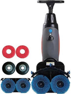 Commercial Floor Buffer Polisher Machine, Electric Floor Scrubber with Double Brushes, 360° Rotating Head, 17” Cleaning Width, Powerful Deep-Cleaning Grey by Unknown