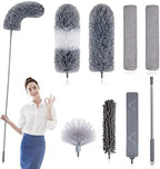 BOOMJOY Microfiber Feather Duster 7PCS, Bendable Dusters with 100 inches Extension Pole for Cleaning High Ceiling, Fan, Blinds, Cobweb, Furniture, Cars by BOOMJOY