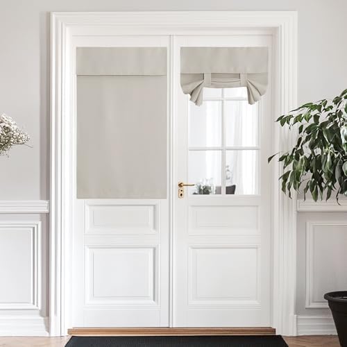 NICETOWN Natural Blackout Door Curtain for Door Window, 1 Panel Flax Linen by NICETOWN