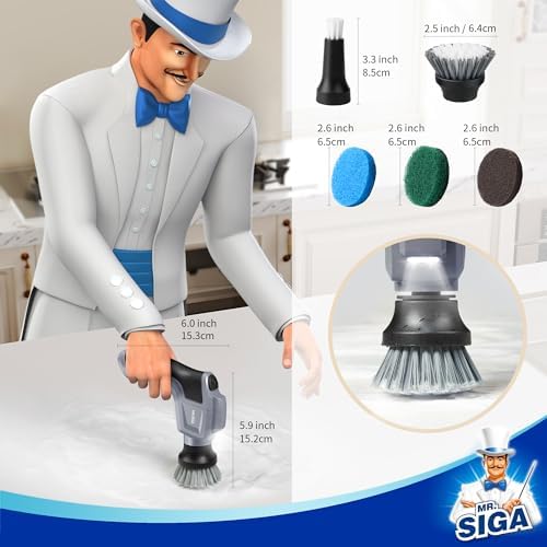 MR.SIGA Electric Spin Scrubber for Kitchen and Bathroom Cleaning - Image 2
