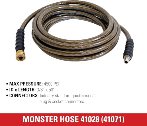 Simpson 50ft, 3/8" 4500 PSI Monster Cold Water Pressure Washer Hose, 41028 - Image 5