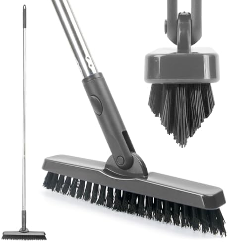CELOX Grout Brush with Long Handle, Tile Grout Cleaner Brush for Tile Floors, for Shower Tile, for Cleaning Grout, Gray by CELOX