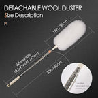 Extendable Lambswool Duster 29-110 Inch,Anti-Static Flexible Head, Stainless Steel Pole for Cleaning High Ceiling,Fan,Furniture,Roof Dusting - Image 2