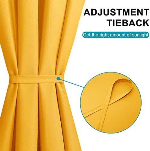 Hiasan French Door Curtains Privacy, Golden Orange, 24W x 40L, 1 Panel - Image 4