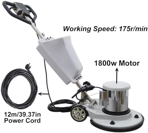 TECHTONGDA 6-Head Electric Stone Floor Grinding & Polishing Machine 16.9" Grinding Width Wet & Dry Dual-use 175 RPM/min with 12L Water Tank for Home Renovation Remodeling Garages Cleaning 220V - Image 5