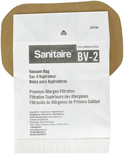 Sanitaire BV-2 Premium Paper Bag (Pack of 5), Fits Models SC412 Series Backpack Vacuum, 62370A, White by Sanitaire