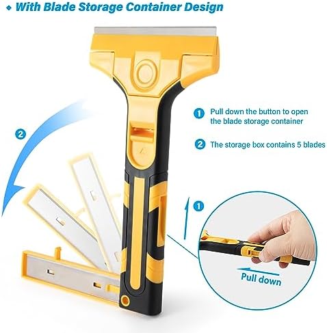 Gomake Razor Blade Scraper Tool for Sticker,Glue,Paint,Adhesives Removal,Glass Top Stove Cleaning - Image 7