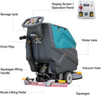 Walk-behind Floor Scrubber Machine, 22" Cleaning Width - Image 3