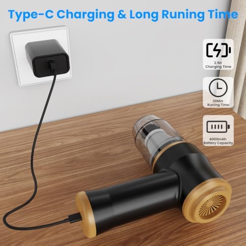Mini Car Vacuum 15000Pa Portable Cordless Handheld Vacuum Cleaner and Air Duster with 2 Filter for Car, Sofa, Office, Pet, Home - Image 7