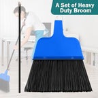 8 Pcs Outdoor Broom for Floor Cleaning 54 Inch Commercial Heavy Duty Broom Long Handle Kitchen Household Angle Brooms for Sweeper Sweeping Indoor Dust Hair Cleaner Corn Shop(Blue) - Image 3