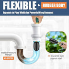 3 Pcs Drain Bladder Kit, Drain Cleaning Bladder Fits 1" to 6" Pipes, Rubber Drain Bladder Unclogger for Bathroom Sinks, Showers, Swimming Pool Drains, Kitchen Sinks and Main Drains - Image 3
