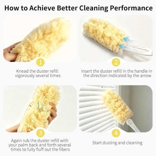 30 Count Duster Refills for Swiffer Duster Kit with 1 Handle (Yellow) - Image 5