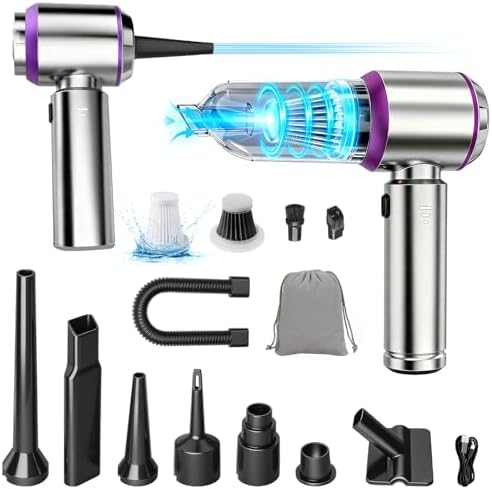 Cordless Handheld Car Vacuum, 22000PA Strong Suction Mini Vacuum, 100000 RPM Brushless Motor, 4-in-1 Portable Vacuum for Car Detailing, Pet Hair, Home, Office, Sofa, Carpet, Stairs, Couch by Unknown