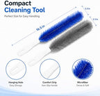 2PCS Fan Cleaning Brush Bendable Microfiber Duster Cleaner Window Head Reusable Dust Remover Crevice Blind Vent Removal Tool Screen Ceiling Car Ac Cepillos para Limpieza Gap Whole House (Blue Gray) - Image 4