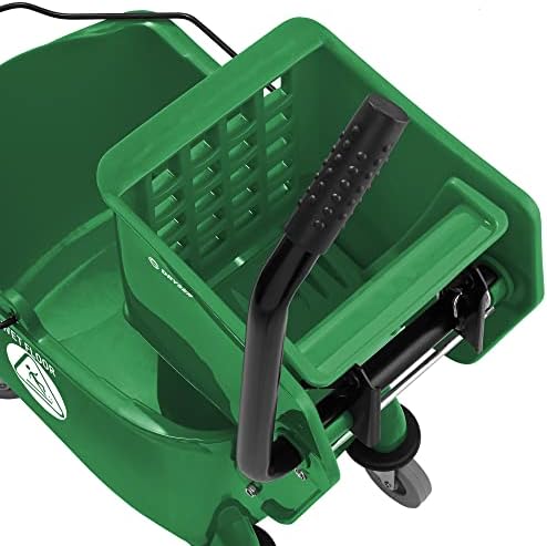 Dryser Commercial Mop Bucket with Side Press Wringer, 26 Quart, Green - Image 4