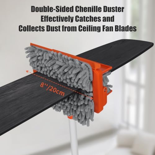 Qaestfy Ceiling Fan Blade Cleaner Duster with Extension Pole - Image 3